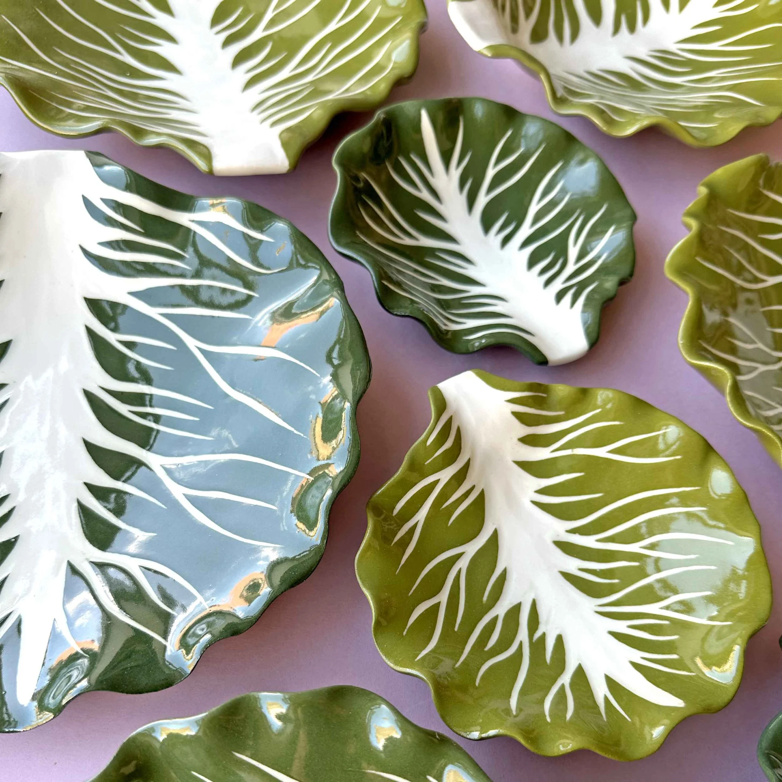 English Garden Green Cabbage leaf dish — Minnie-Mae Studio